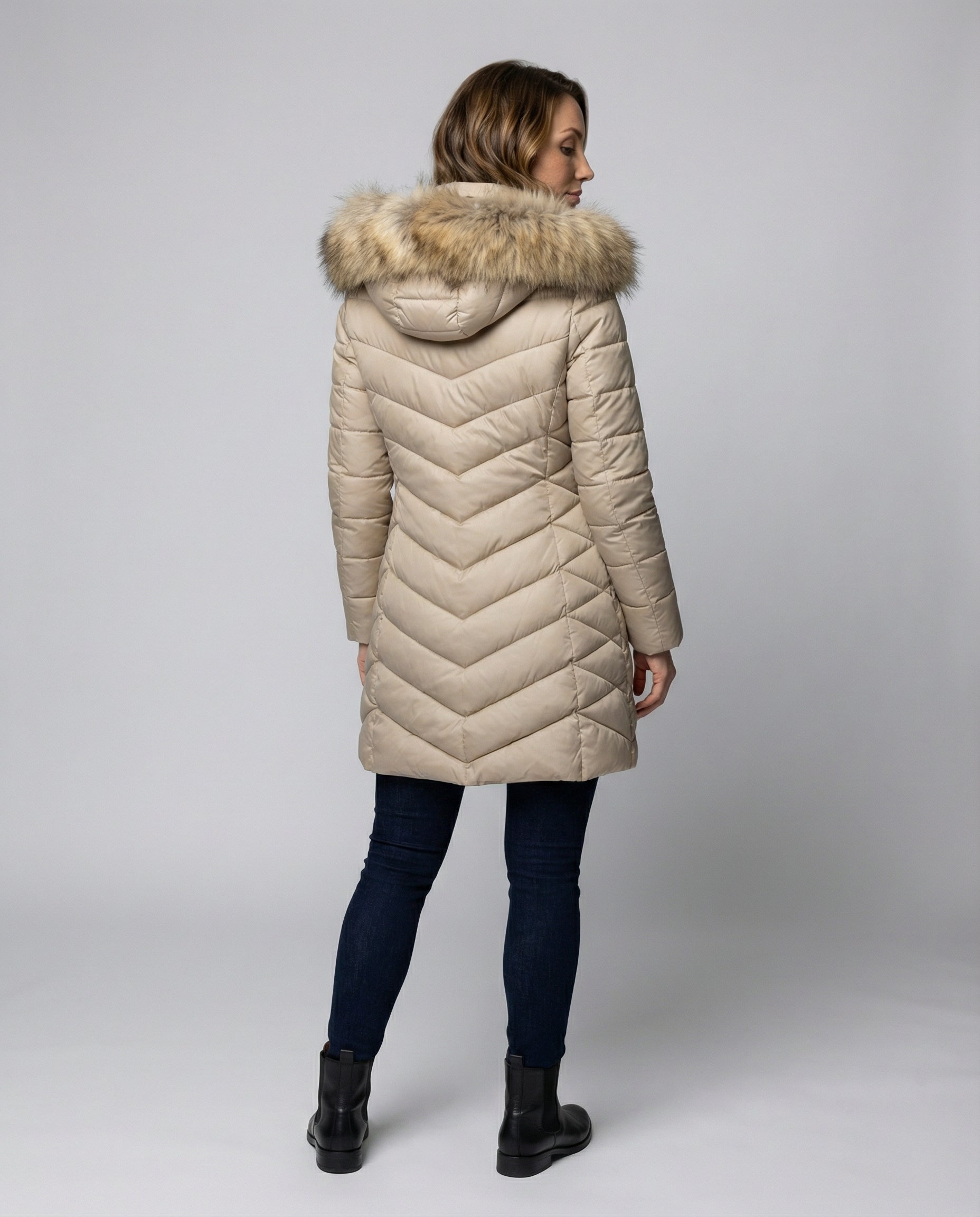 Down jacket women fur collar-vikliv20251124-Calm Wears-Champagne-M-Calm Wears