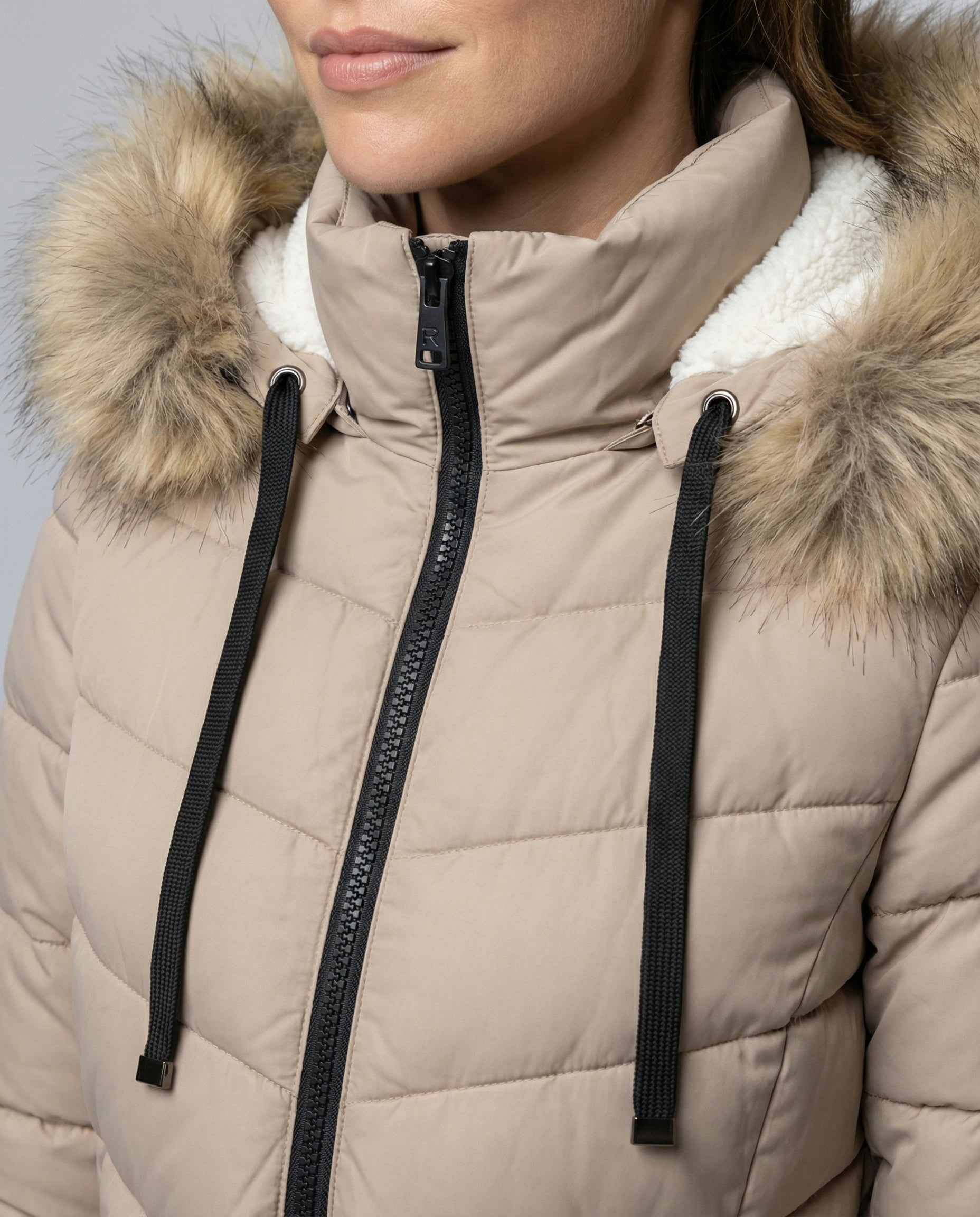 Down jacket women fur collar-vikliv20251124-Calm Wears-Champagne-M-Calm Wears
