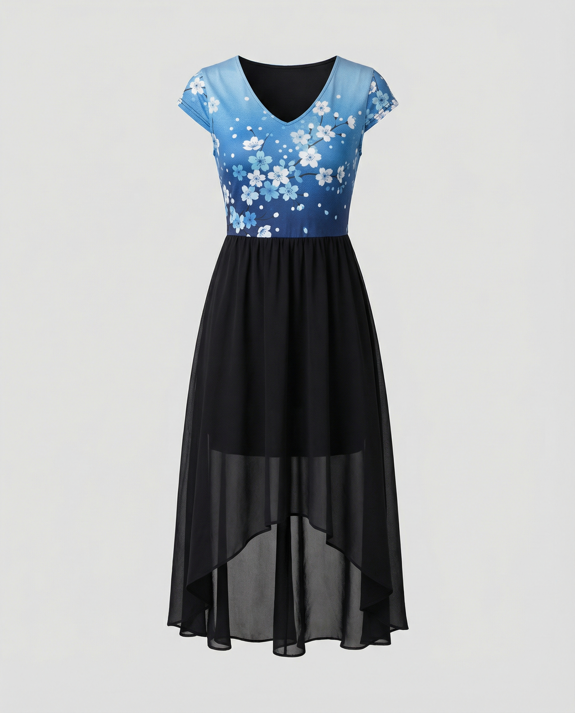 Elegant Chiffon Party Dress Women-alpenrose20240906-Calm Wears-Blue Black-S-Calm Wears
