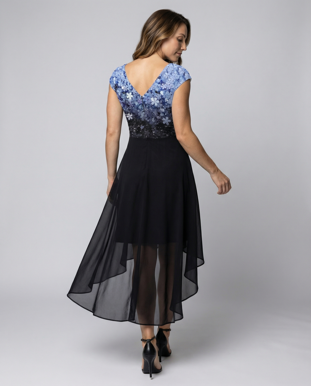 Elegant Chiffon Party Dress Women-alpenrose20240906-Calm Wears-Blue Black-S-Calm Wears
