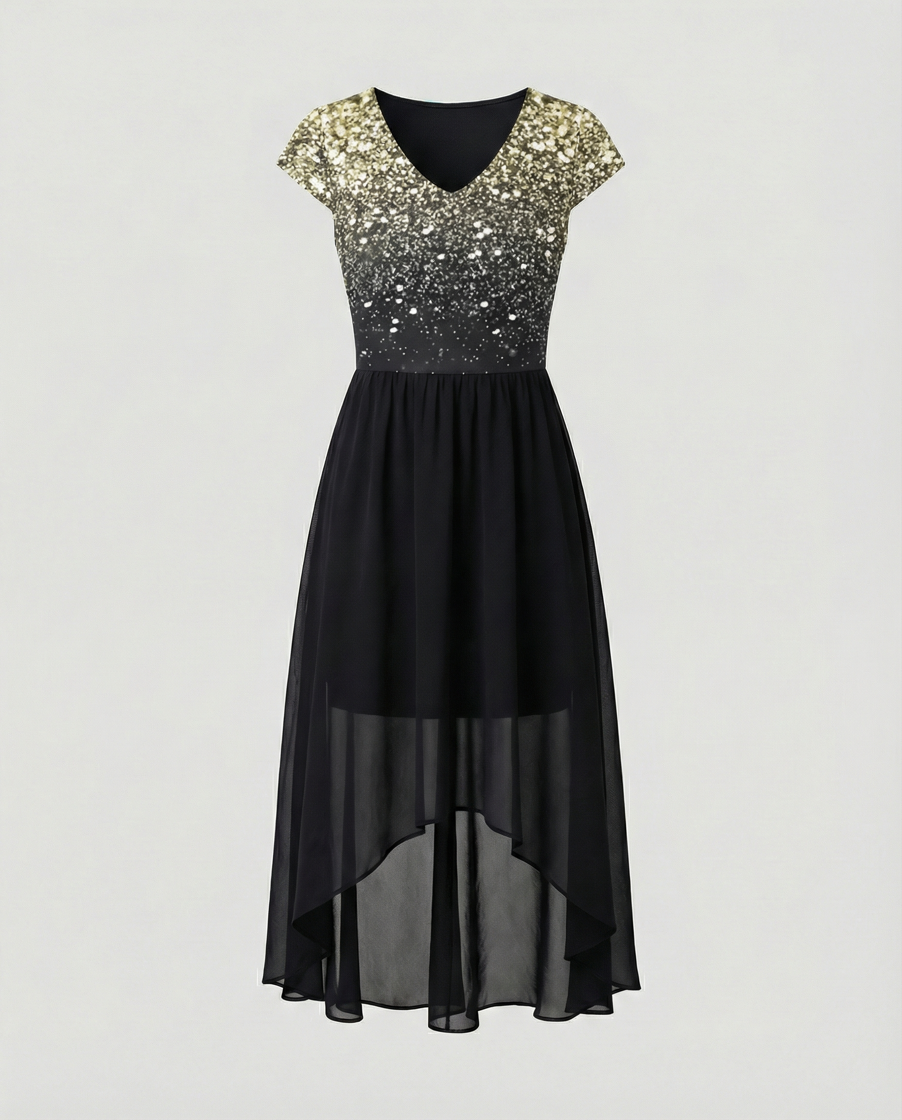 Elegant Chiffon Party Dress Women-alpenrose20240906-Calm Wears-Gold Black-S-Calm Wears