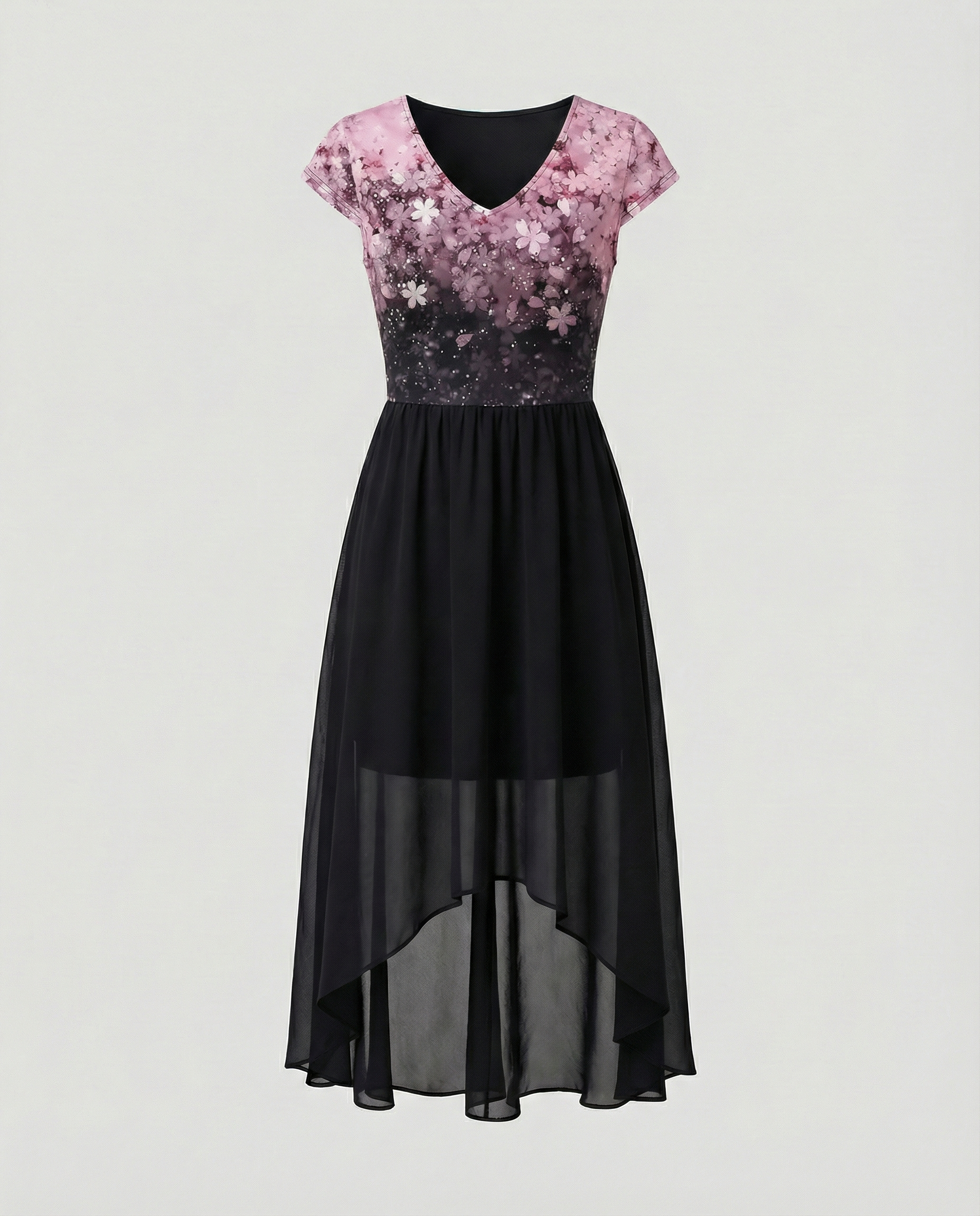 Elegant Chiffon Party Dress Women-alpenrose20240906-Calm Wears-Pink Black-S-Calm Wears