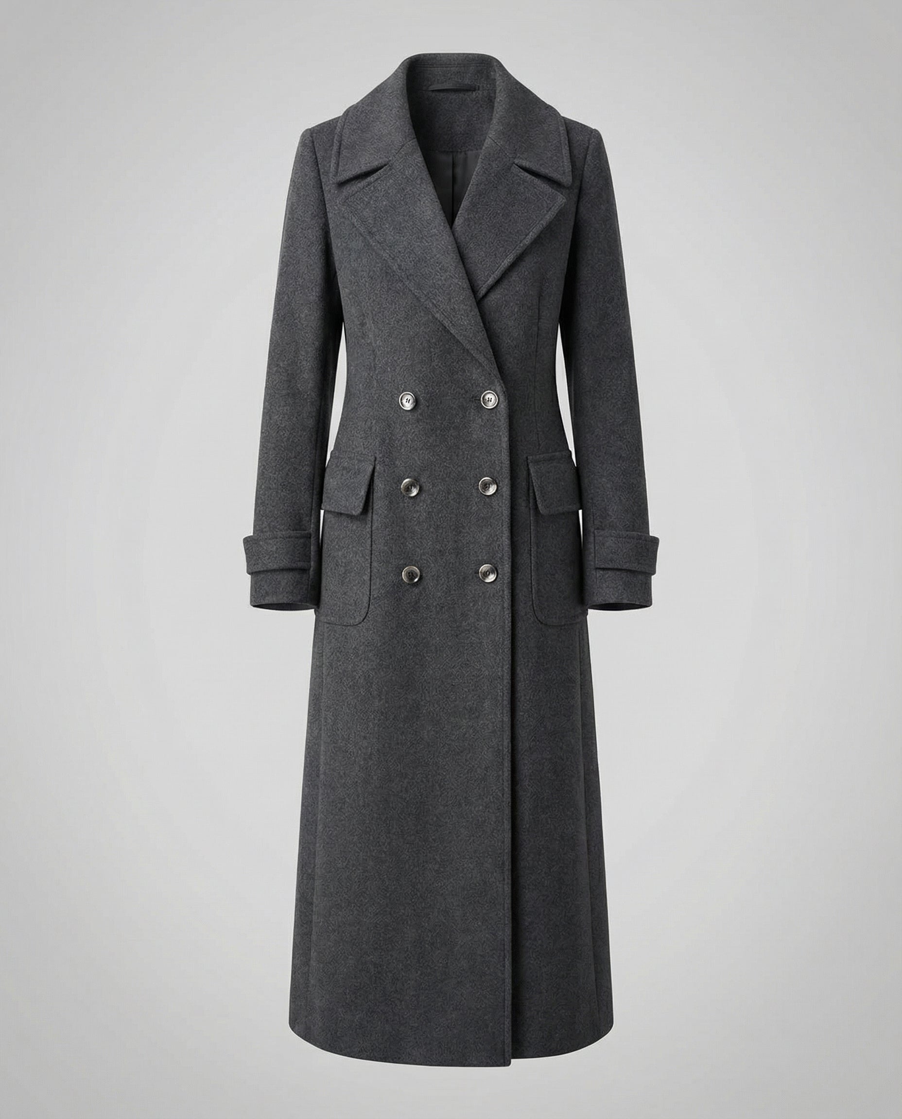 Elegant Double-breasted Wool Coat-royal elysian20251224-Calm Wears-Gray-S-Calm Wears