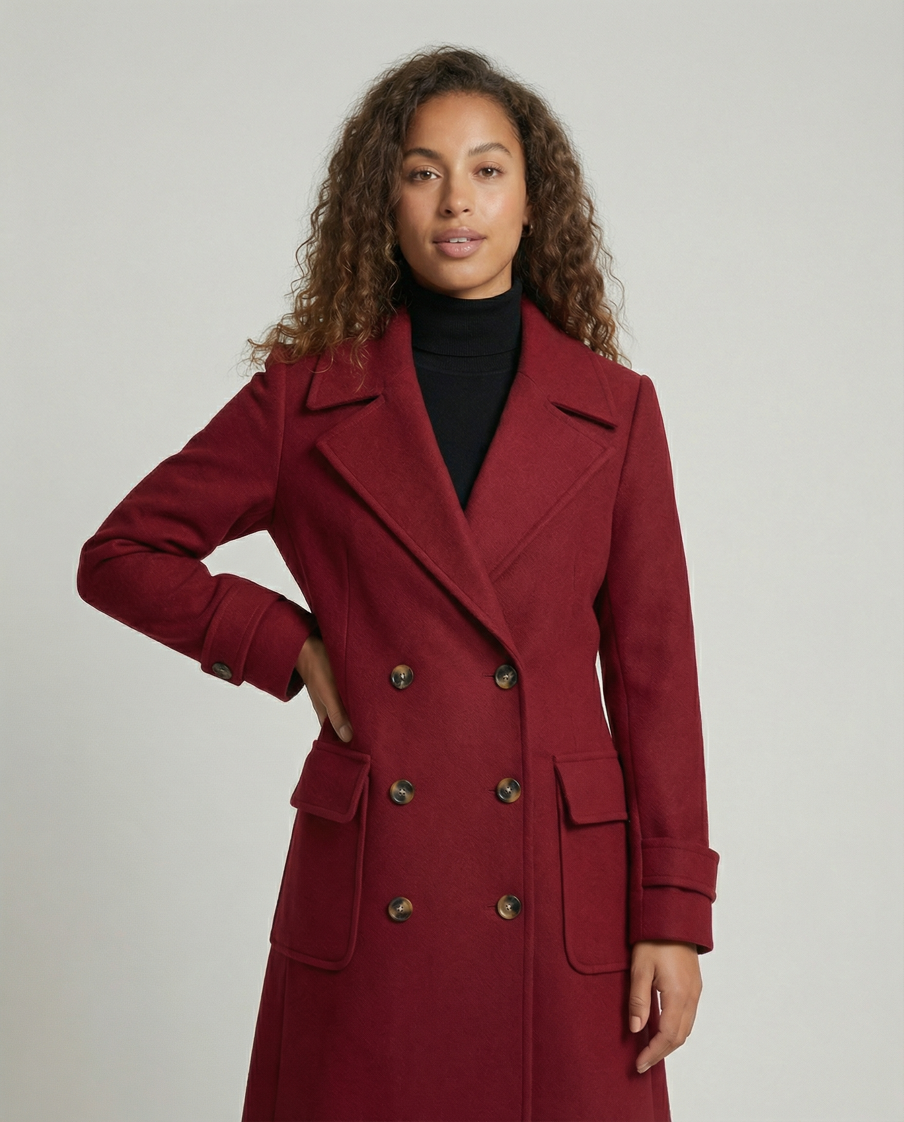 Elegant Double-breasted Wool Coat-royal elysian20251224-Calm Wears-Red-S-Calm Wears