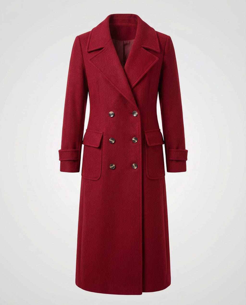Elegant Double-breasted Wool Coat-royal elysian20251224-Calm Wears-Red-S-Calm Wears