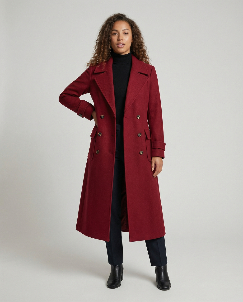 Elegant Double-breasted Wool Coat-royal elysian20251224-Calm Wears-Red-S-Calm Wears