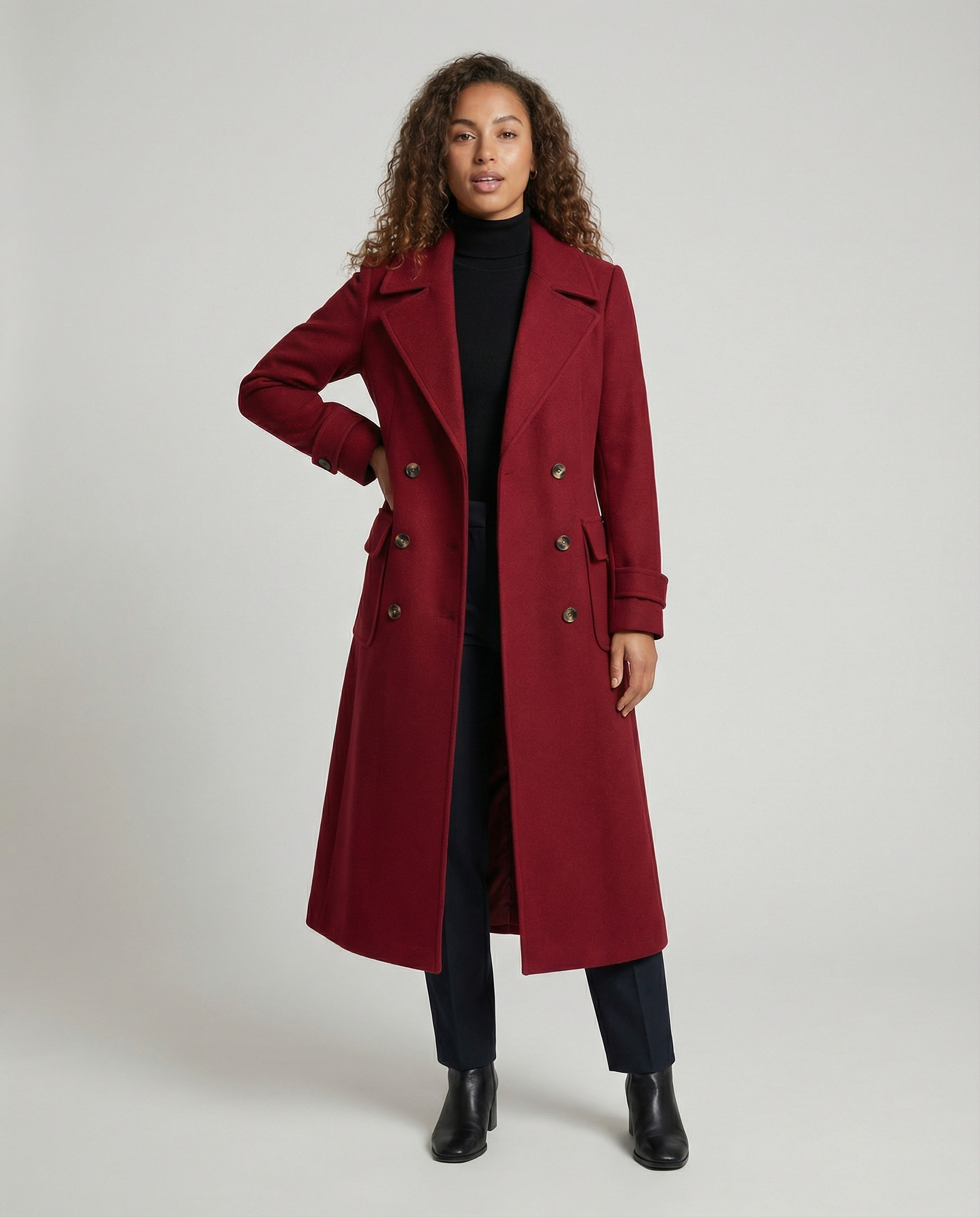 Elegant Double-breasted Wool Coat-royal elysian20251224-Calm Wears-Red-S-Calm Wears