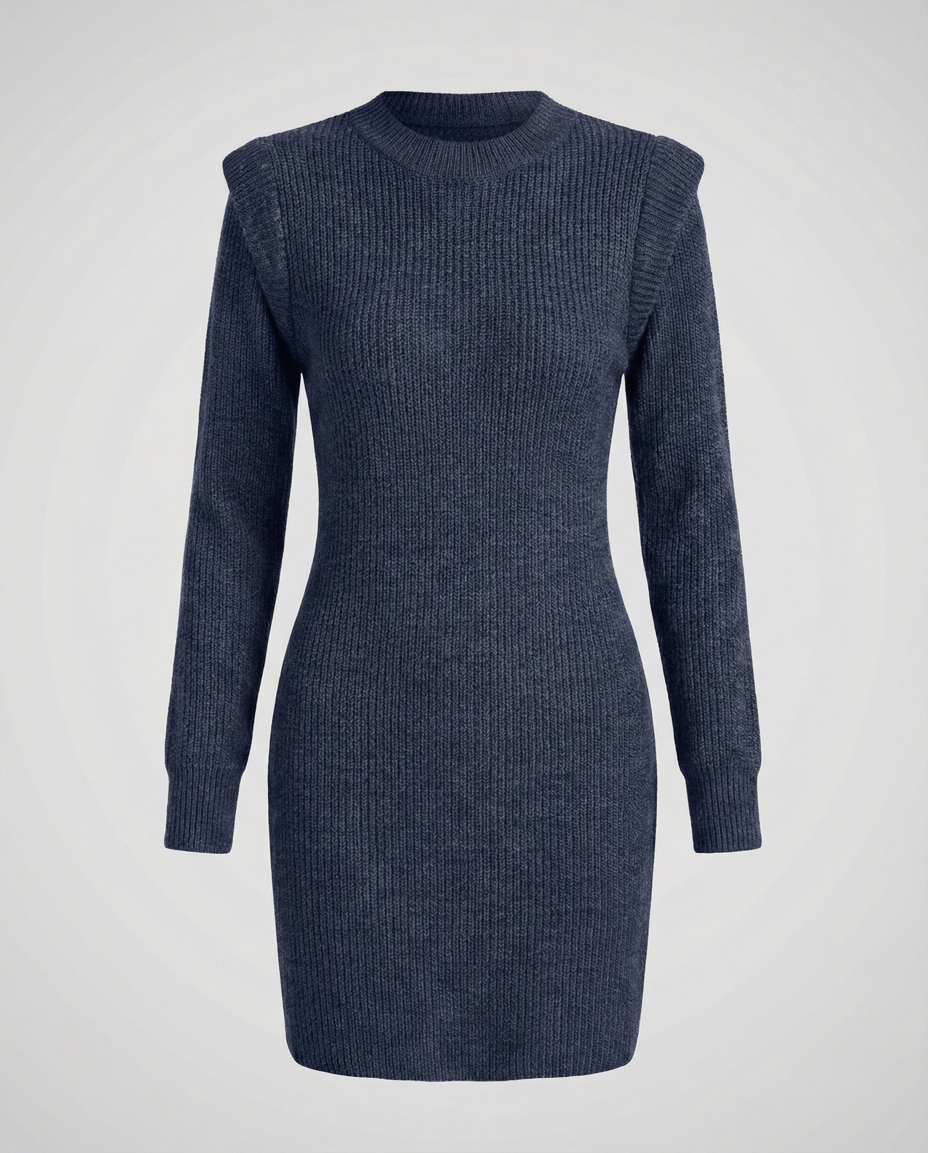 Elegant Figure-Hugging Knitted Midi Dress-van dijk fashion20240814-Calm Wears-Blue-S-Calm Wears