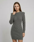 Elegant Figure-Hugging Knitted Midi Dress-van dijk fashion20240814-Calm Wears-Gray-S-Calm Wears