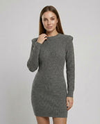 Elegant Figure-Hugging Knitted Midi Dress-van dijk fashion20240814-Calm Wears-Gray-S-Calm Wears