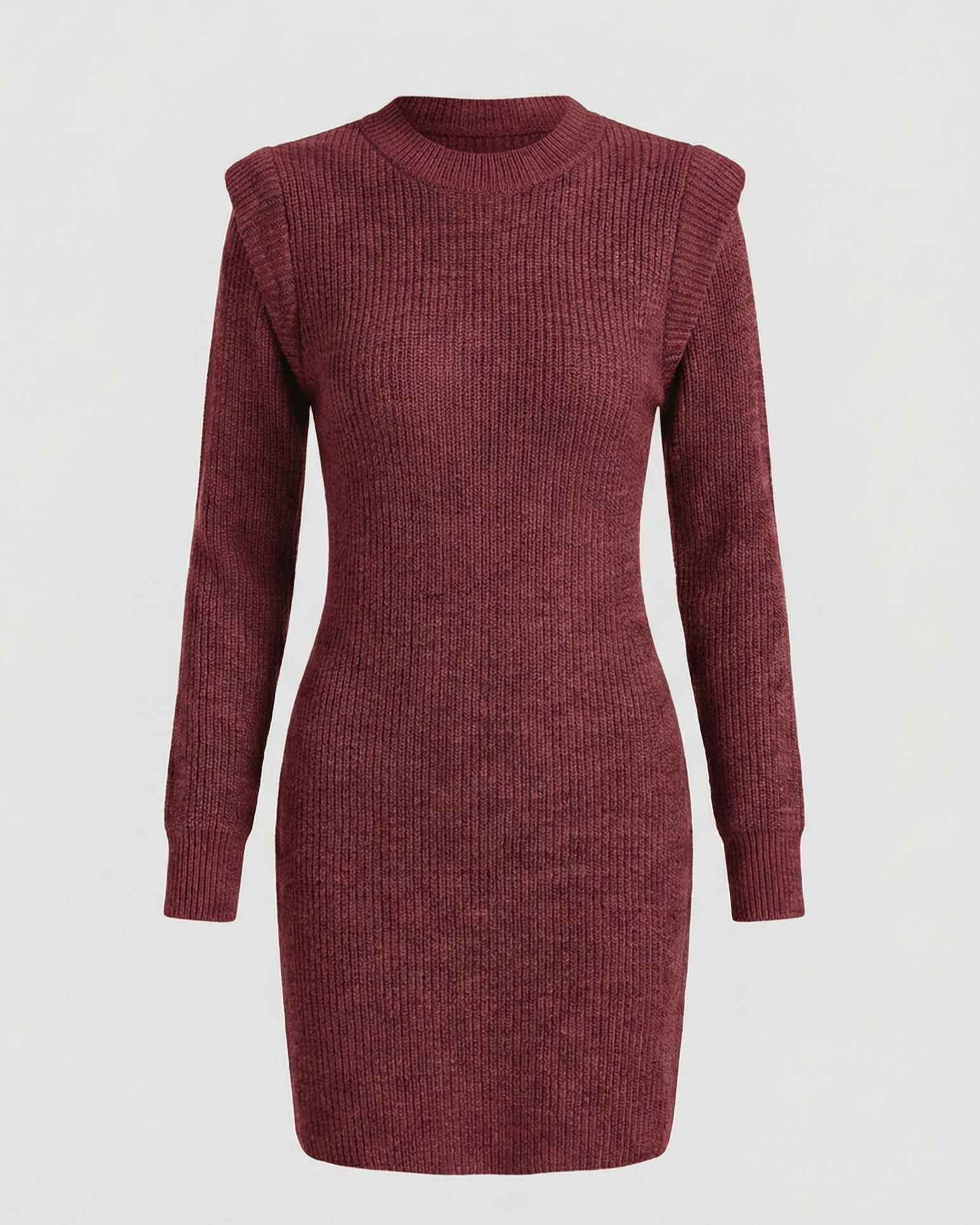 Elegant Figure-Hugging Knitted Midi Dress-van dijk fashion20240814-Calm Wears-Wine red-S-Calm Wears