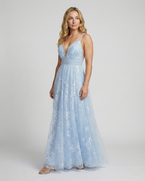Elegant Ladies Mesh Dress Party-velanora20240828-Calm Wears-Blue-S-Calm Wears