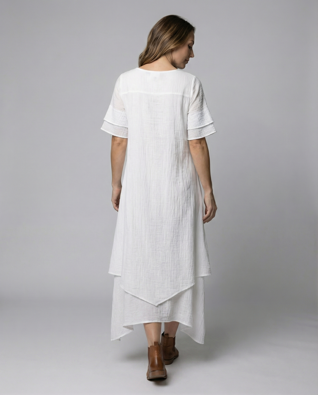 Elegant ladies slit dress evening-havsbris20240903-Calm Wears-White-S-Calm Wears