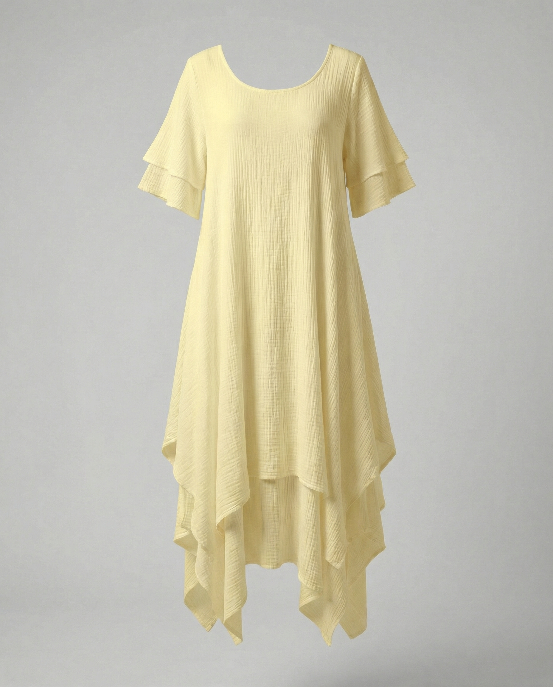 Elegant ladies slit dress evening-havsbris20240903-Calm Wears-Yellow-S-Calm Wears