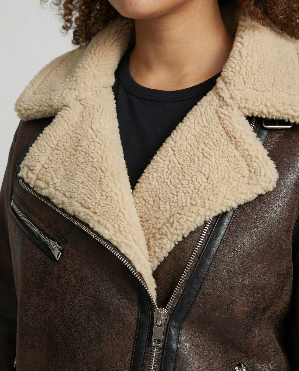 Elegant Lapel Faux Leather Jacket-jacket-Calm Wears-S-Brown-Calm Wears