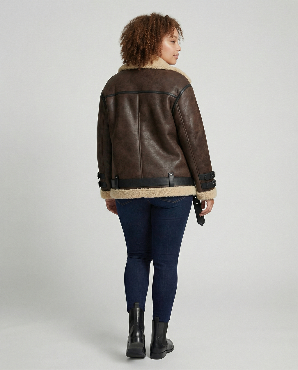 Elegant Lapel Faux Leather Jacket-jacket-Calm Wears-S-Brown-Calm Wears