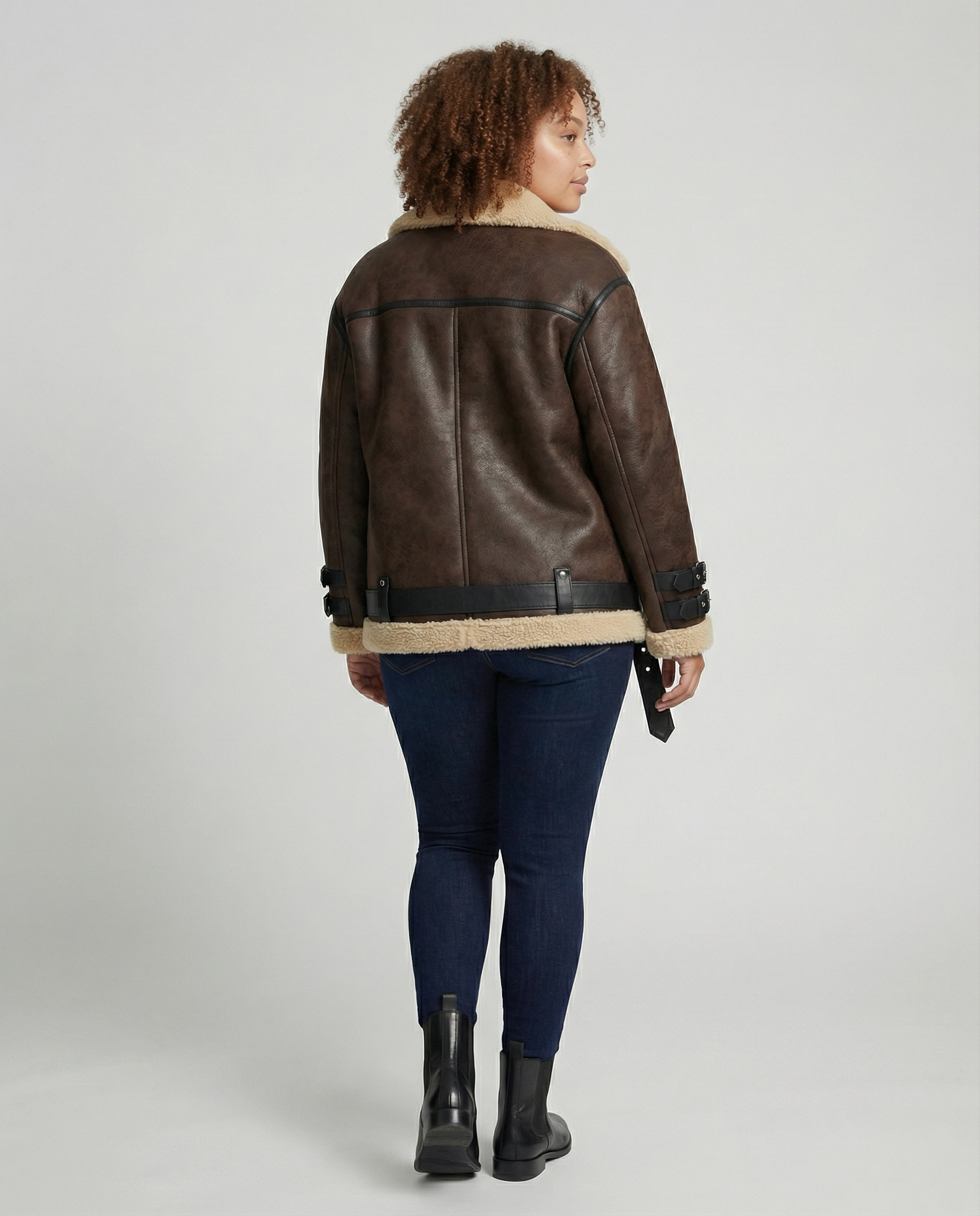 Elegant Lapel Faux Leather Jacket-jacket-Calm Wears-S-Brown-Calm Wears