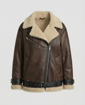Elegant Lapel Faux Leather Jacket-jacket-Calm Wears-S-Brown-Calm Wears