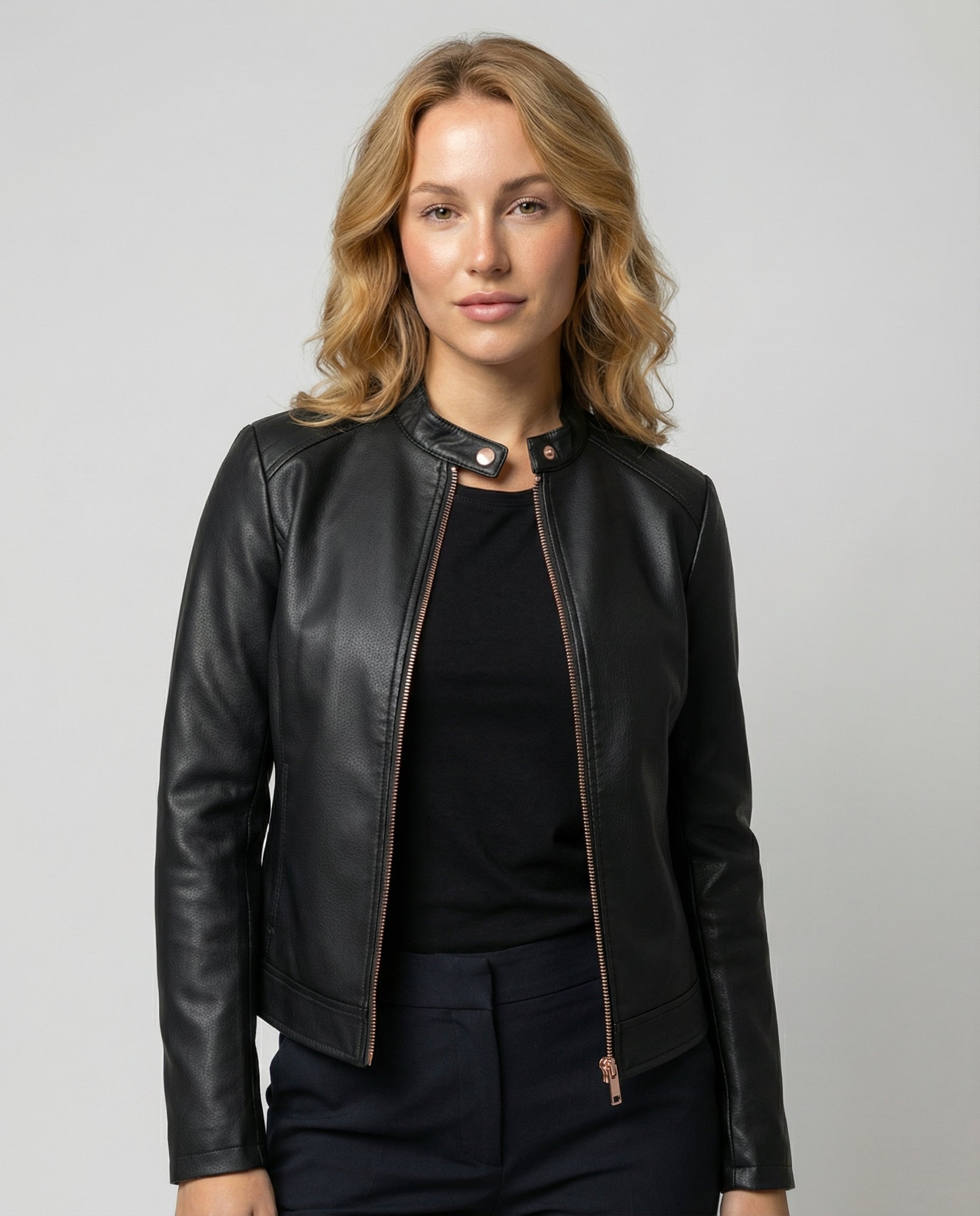 Elegant Leather Jacket Women-utrechtse mode20251111-Calm Wears-Black-S-Calm Wears