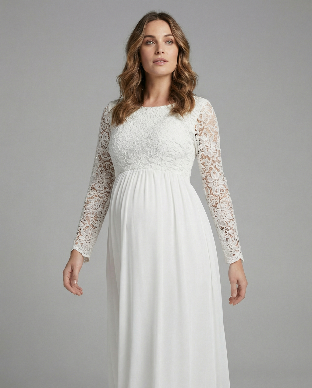 Elegant Maternity Evening Dress-inrosy20240425-Calm Wears-White-S-Calm Wears
