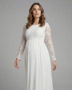 Elegant Maternity Evening Dress-inrosy20240425-Calm Wears-White-S-Calm Wears