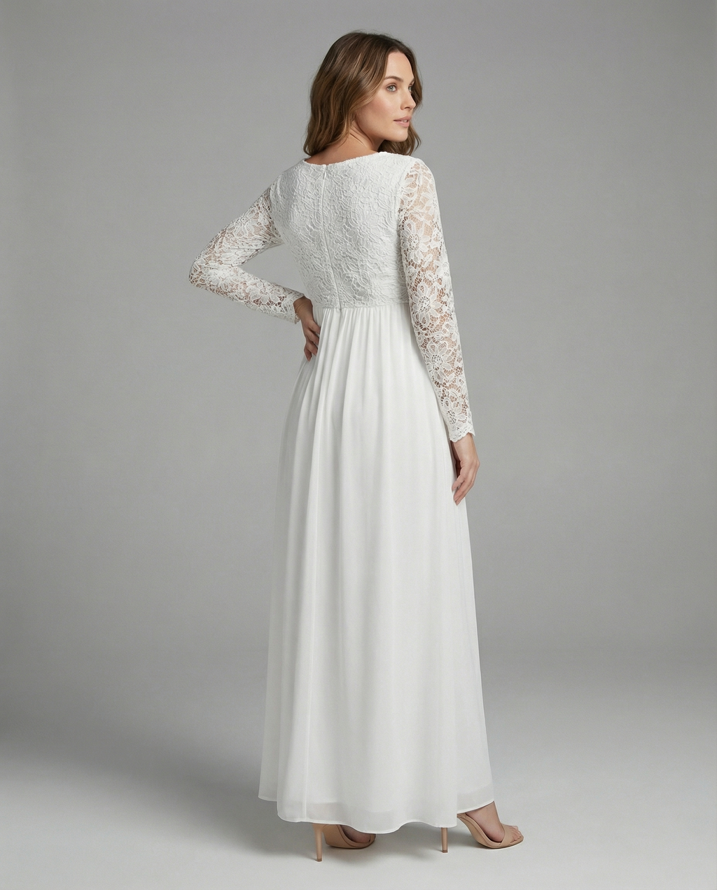 Elegant Maternity Evening Dress-inrosy20240425-Calm Wears-White-S-Calm Wears
