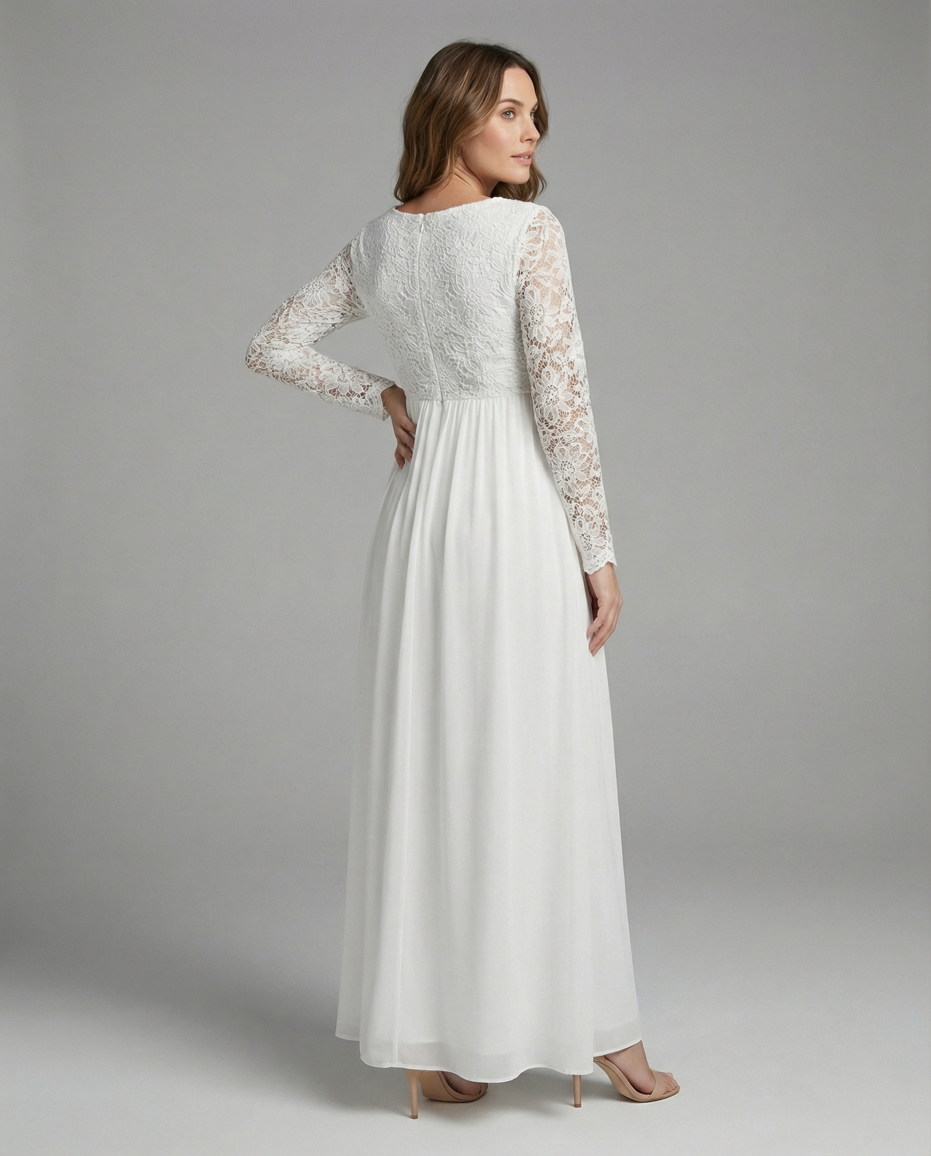 Elegant Maternity Evening Dress-inrosy20240425-Calm Wears-White-S-Calm Wears