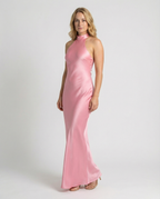 Elegant Maxi Dress Women Satin-https://detail.1688.com/offer/945441606620.html-Calm Wears-Pink-S-Calm Wears