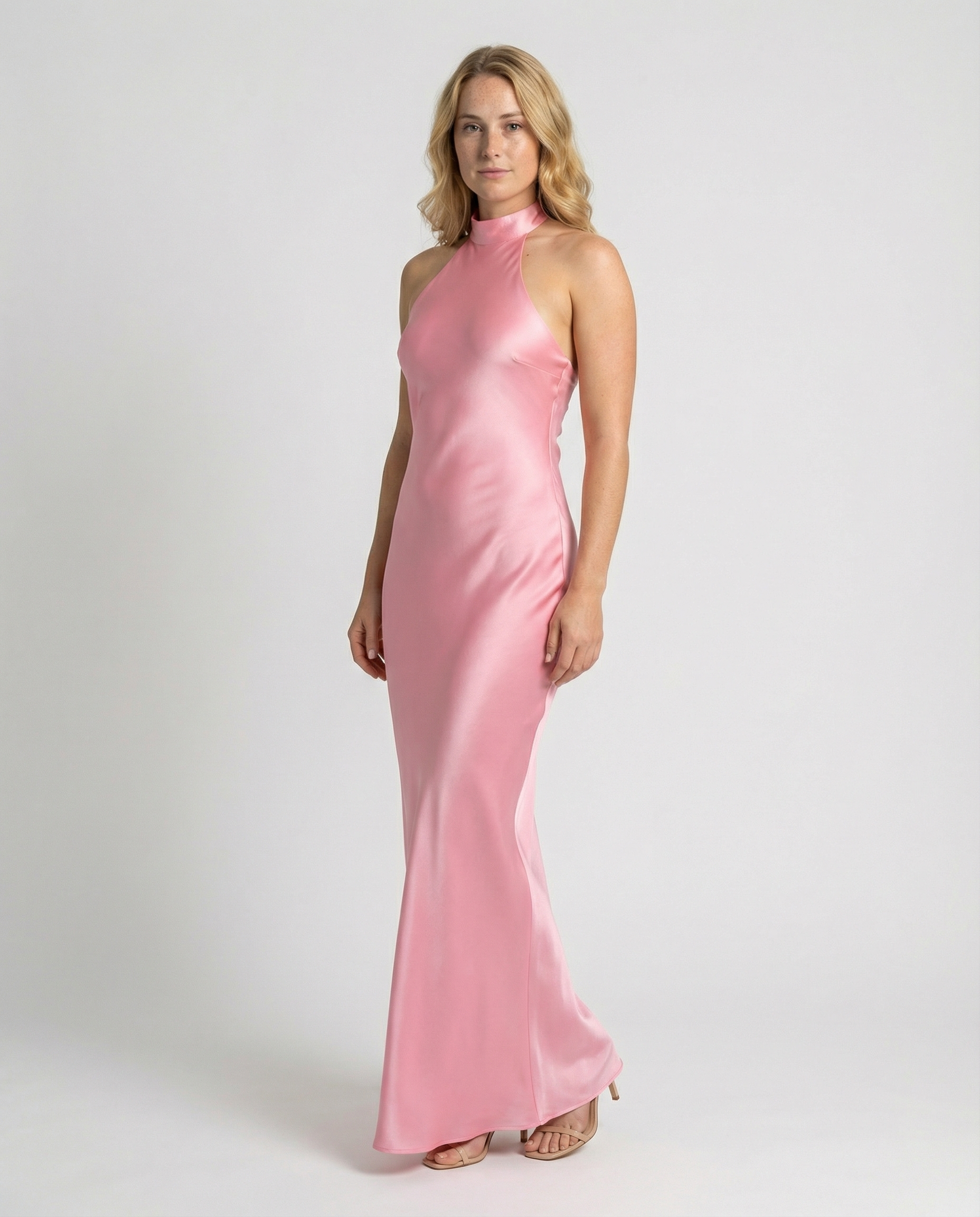 Elegant Maxi Dress Women Satin-https://detail.1688.com/offer/945441606620.html-Calm Wears-Pink-S-Calm Wears