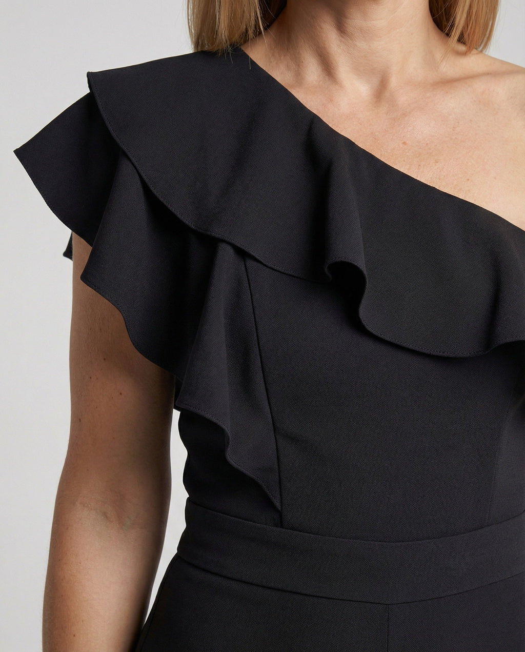 Elegant off-shoulder jumpsuit with ruffle-https://detail.1688.com/offer/910998347206.html-Calm Wears-Black-S-Calm Wears