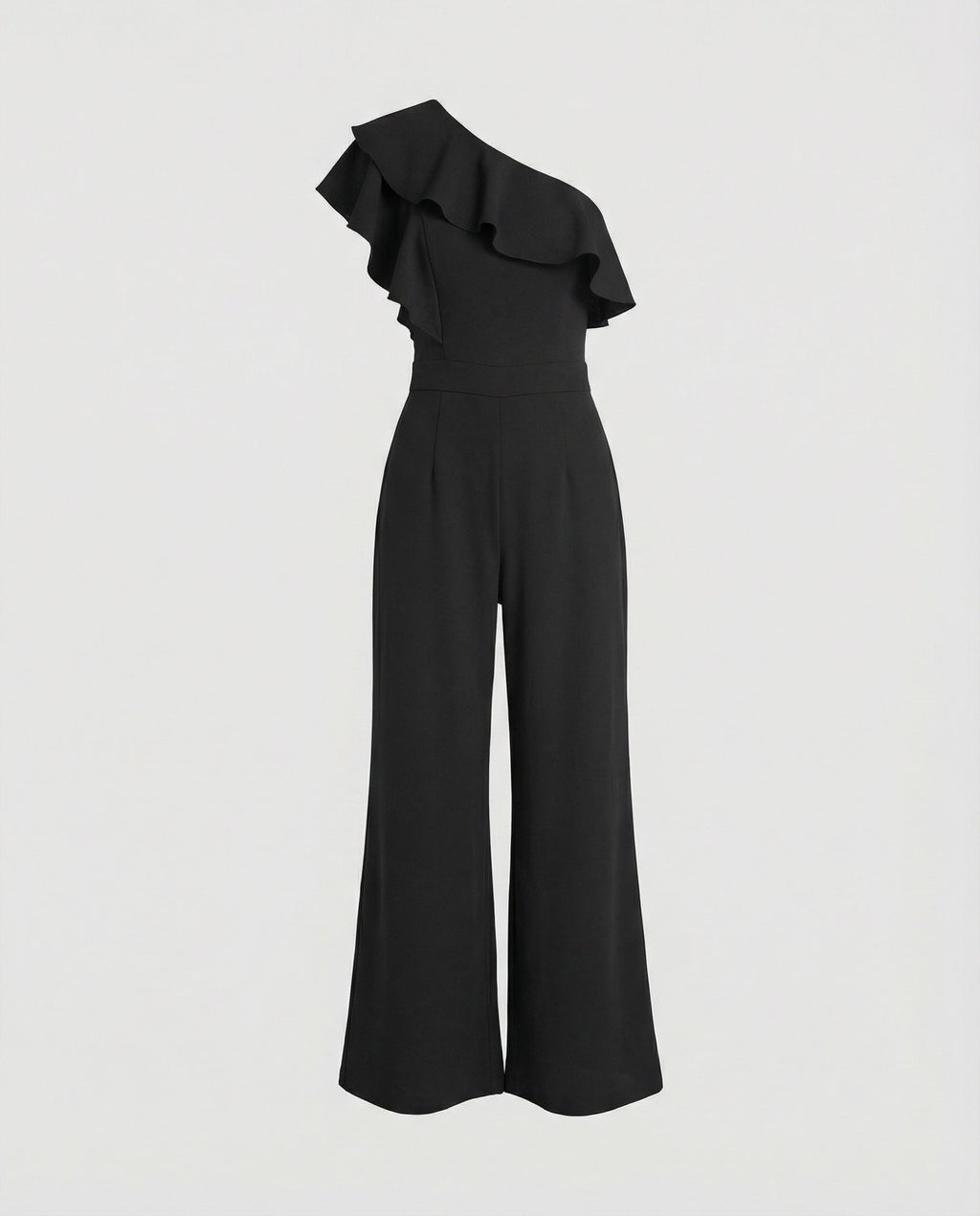 Elegant off-shoulder jumpsuit with ruffle-https://detail.1688.com/offer/910998347206.html-Calm Wears-Black-S-Calm Wears