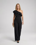 Elegant off-shoulder jumpsuit with ruffle-https://detail.1688.com/offer/910998347206.html-Calm Wears-Black-S-Calm Wears