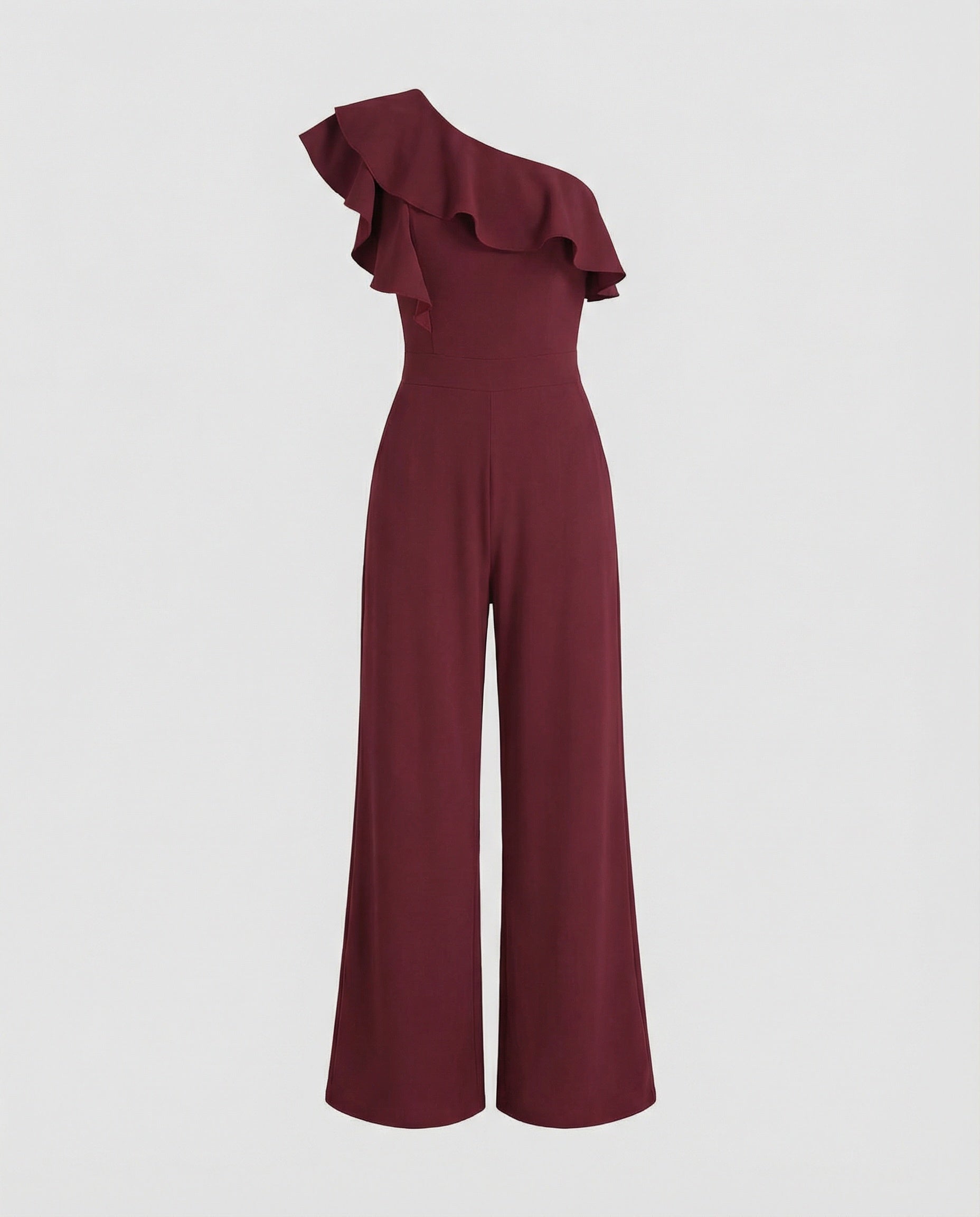 Elegant off-shoulder jumpsuit with ruffle-https://detail.1688.com/offer/910998347206.html-Calm Wears-Bordeaux-S-Calm Wears