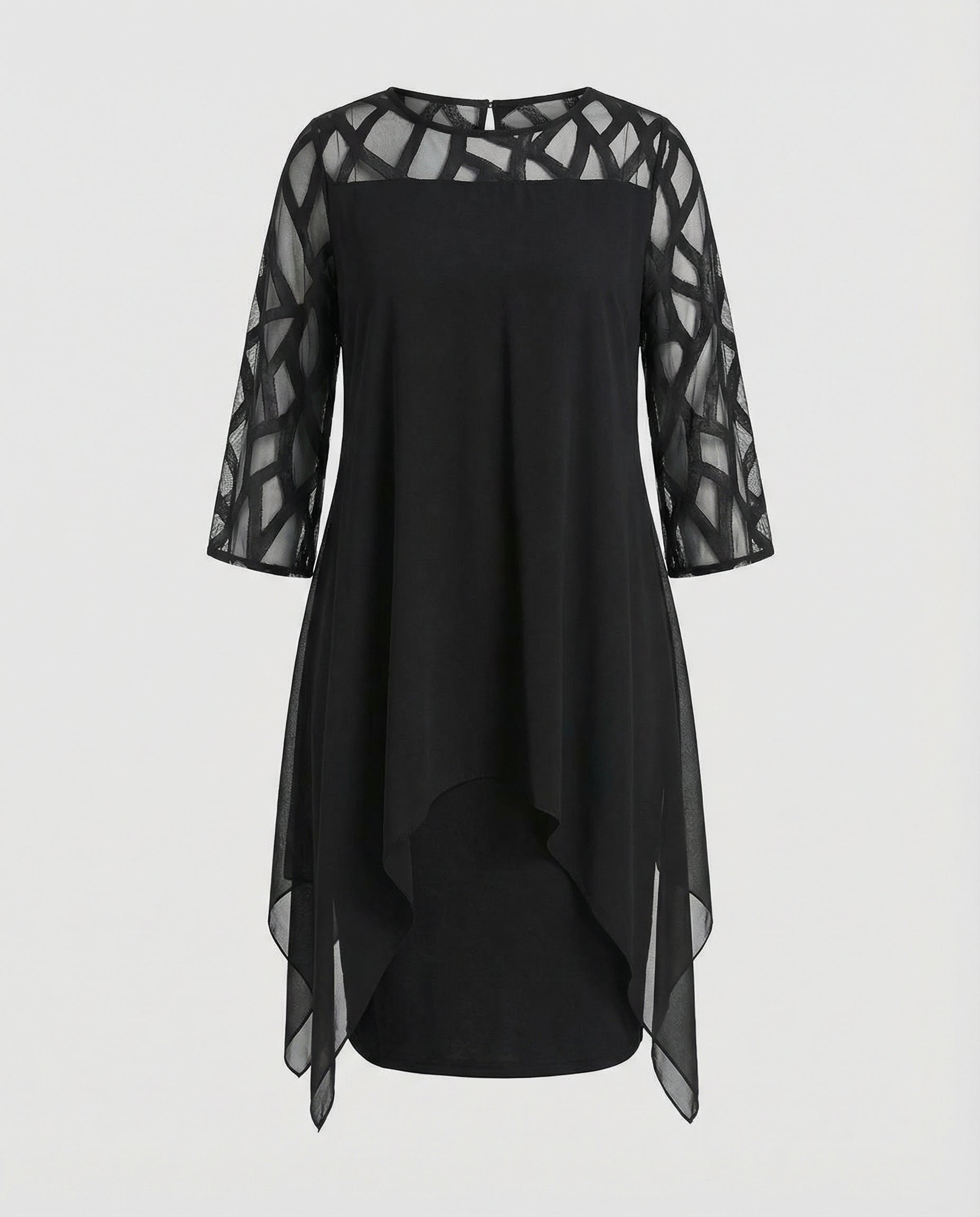 Elegant plus size midi dress-luxza-fashion20250205-Calm Wears-Black-L-Calm Wears