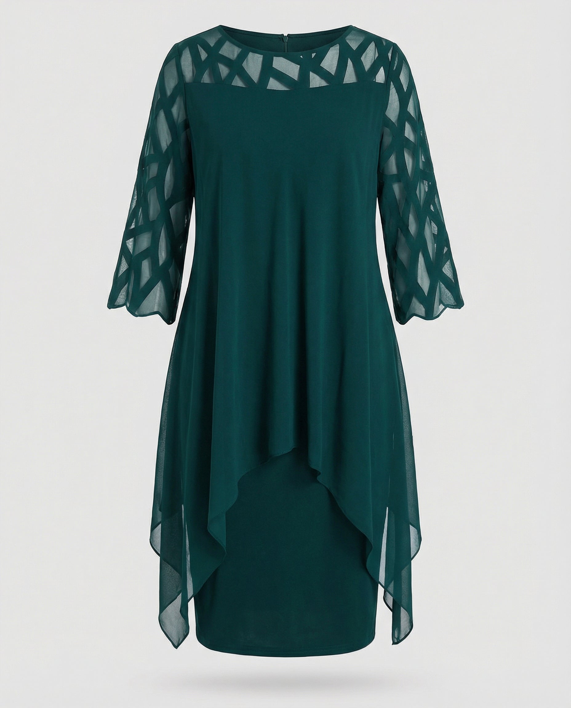 Elegant plus size midi dress-luxza-fashion20250205-Calm Wears-Green-L-Calm Wears
