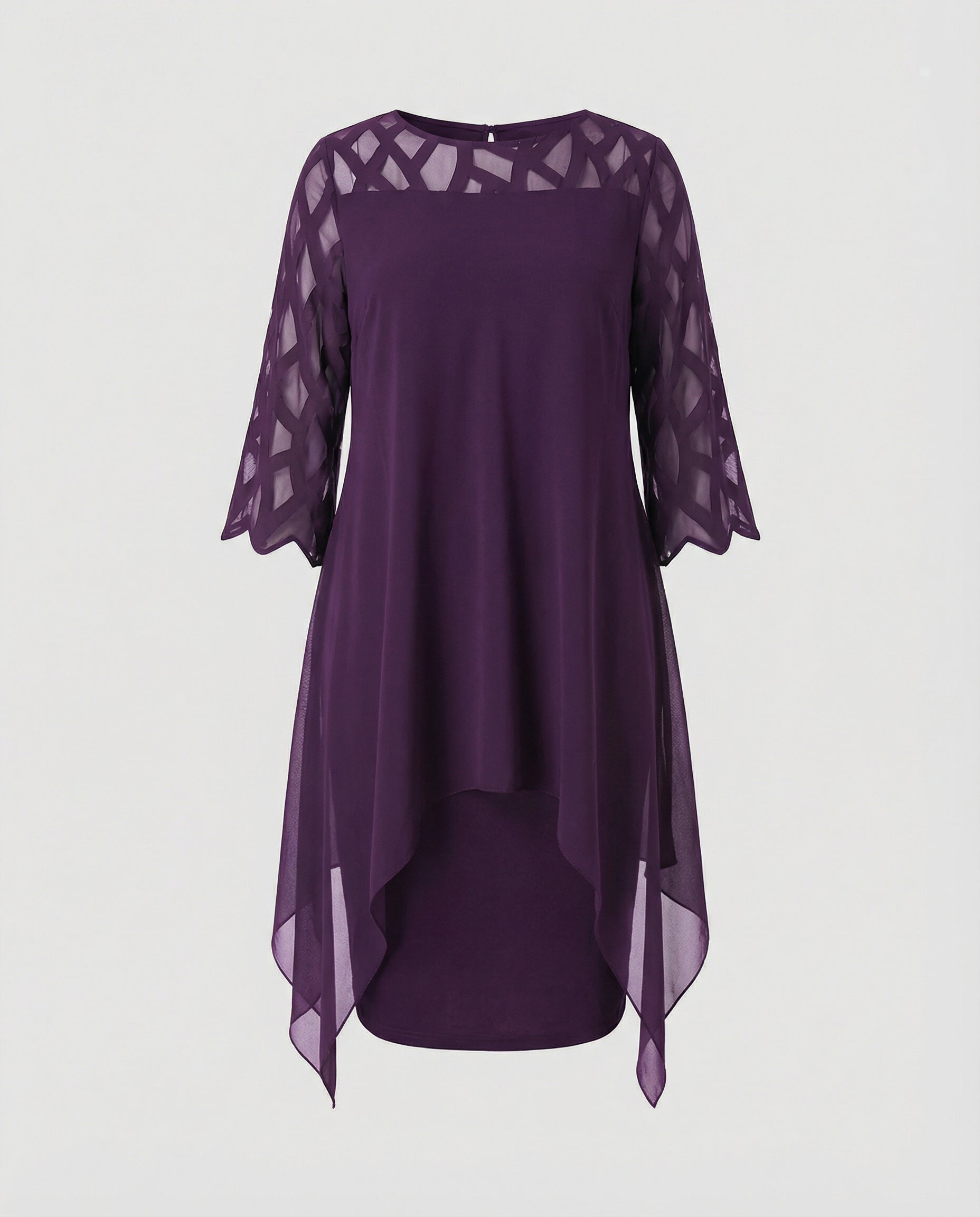 Elegant plus size midi dress-luxza-fashion20250205-Calm Wears-Lilac-L-Calm Wears