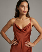 Elegant Satin Dress Women-modedirect20241216-Calm Wears-Brown-S-Calm Wears