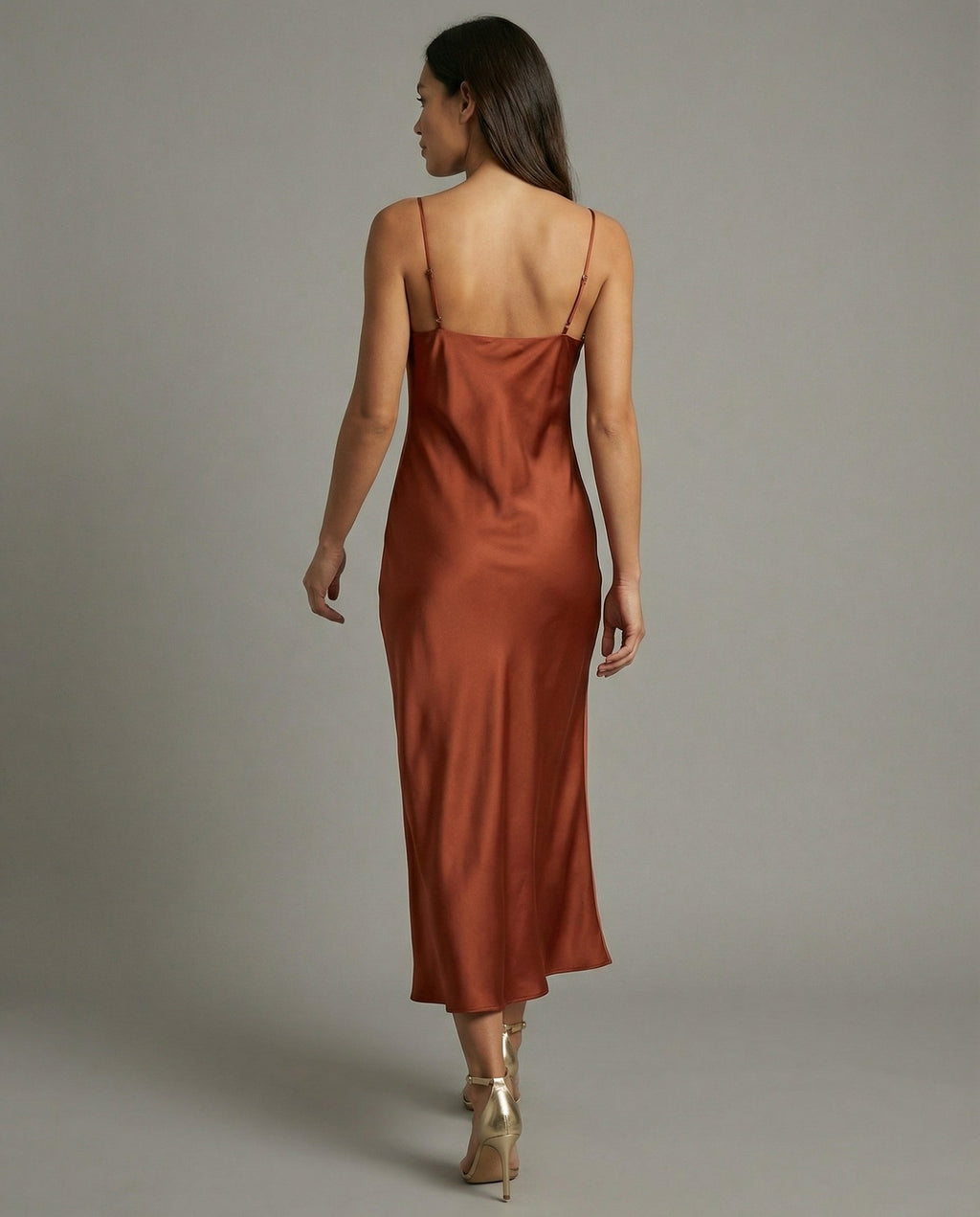Elegant Satin Dress Women-modedirect20241216-Calm Wears-Brown-S-Calm Wears