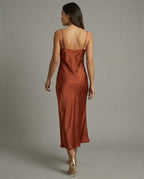 Elegant Satin Dress Women-modedirect20241216-Calm Wears-Brown-S-Calm Wears