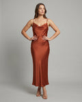 Elegant Satin Dress Women-modedirect20241216-Calm Wears-Brown-S-Calm Wears