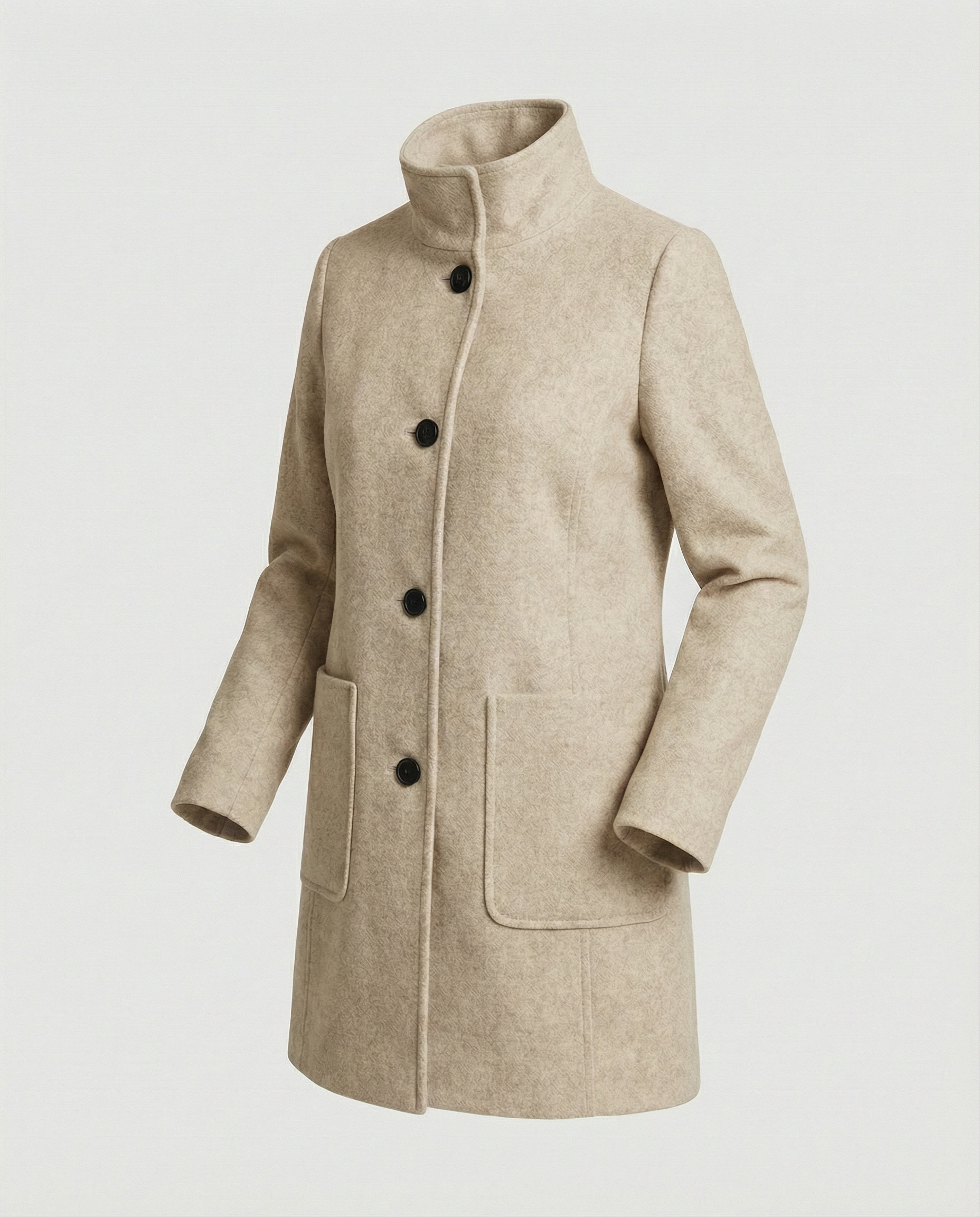 Elegant Short Coat Women-neumann mode20251226-Calm Wears-Beige-S (36)-Calm Wears