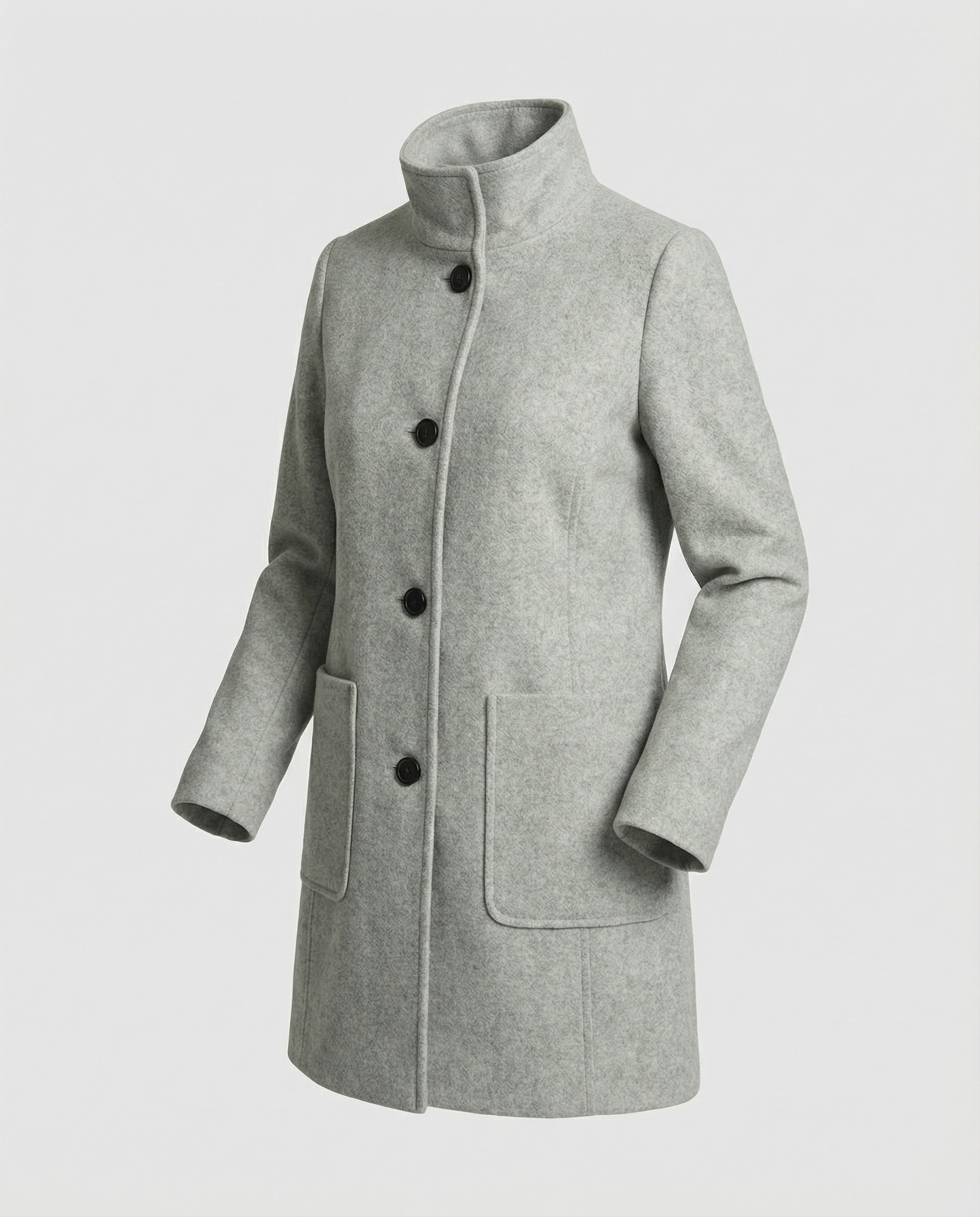 Elegant Short Coat Women-neumann mode20251226-Calm Wears-Gray-S (36)-Calm Wears