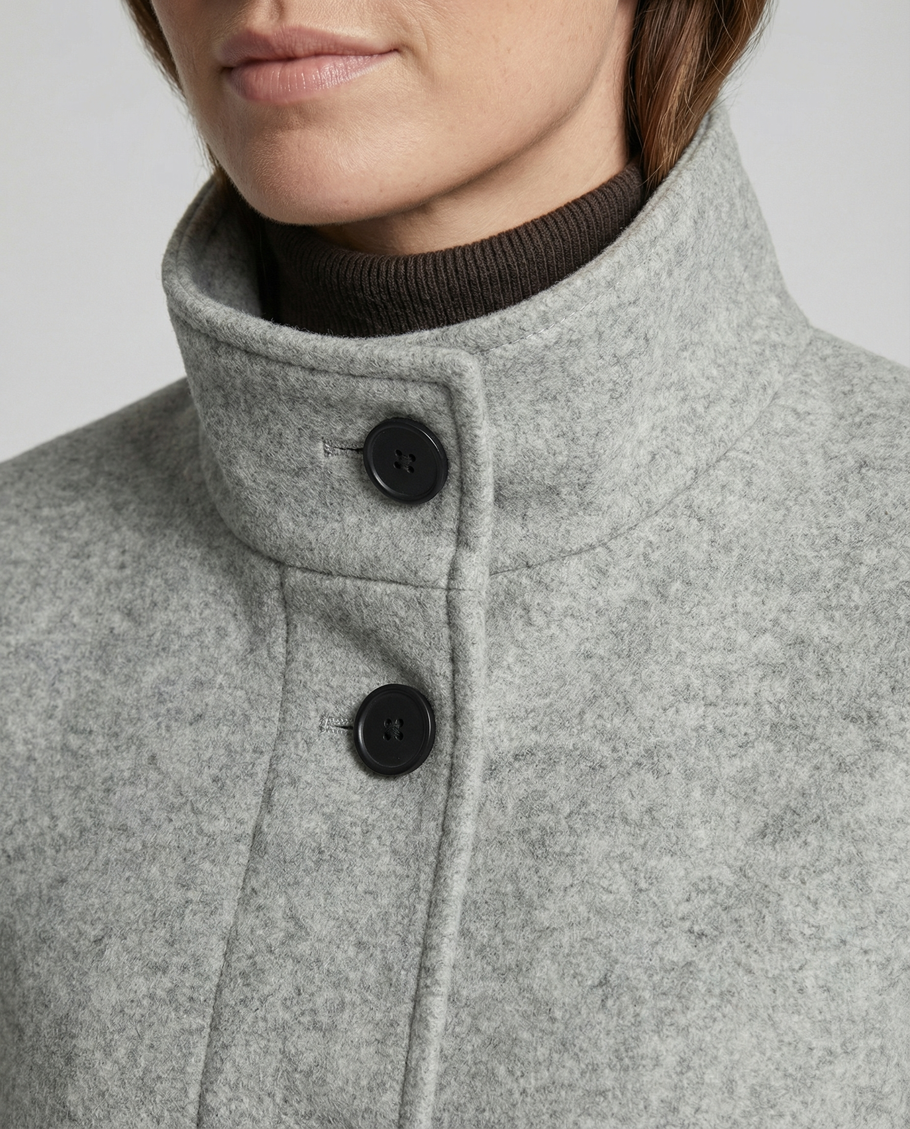 Elegant Short Coat Women-neumann mode20251226-Calm Wears-Gray-S (36)-Calm Wears