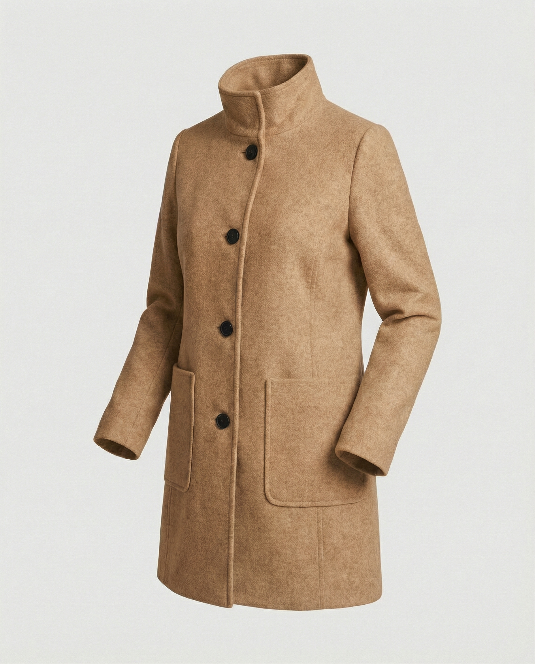 Elegant Short Coat Women-neumann mode20251226-Calm Wears-Khaki-S (36)-Calm Wears