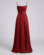 Elegant Silk Maxi Dress Women-nomda20250326-Calm Wears-Red-S-Calm Wears