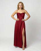 Elegant Silk Maxi Dress Women-nomda20250326-Calm Wears-Red-S-Calm Wears