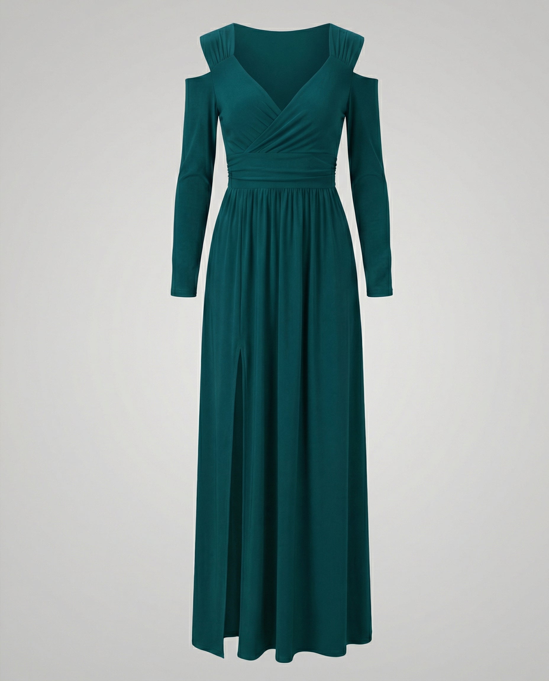 Elegant Split Evening Maxi Dress-deqalli20240919-Calm Wears-Green-S-Calm Wears