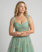 Elegant Tulle Ball Gown Women-mallinna16042024-Calm Wears-Green - long-XS-Calm Wears