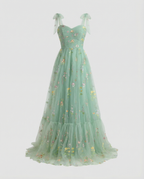 Elegant Tulle Ball Gown Women-mallinna16042024-Calm Wears-Green - long-XS-Calm Wears