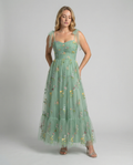 Elegant Tulle Ball Gown Women-mallinna16042024-Calm Wears-Green - long-XS-Calm Wears
